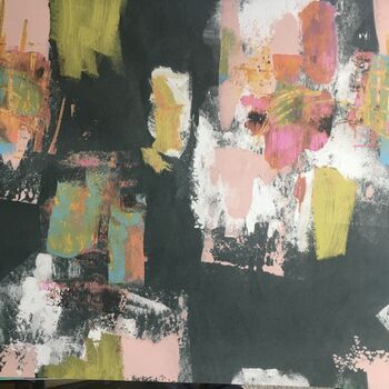 Painterly Abstract Wallpaper Black + Blush, 5 of 6