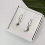 Celestial Eco Sterling Silver Hoop Earrings, thumbnail 2 of 4