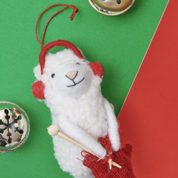 Knitting Sheep Christmas Decoration, 3 of 3