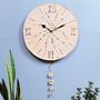Large Round Wall Clock Roman Numerals Blue Green Dots, thumbnail 1 of 6