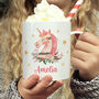 Personalised Unicorn Christmas Plastic Mug, thumbnail 1 of 4
