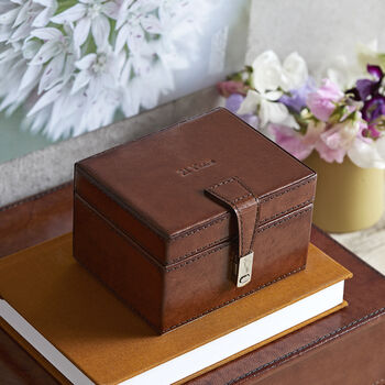 Leather Watch Box With Chrome Clasp, 3 of 4