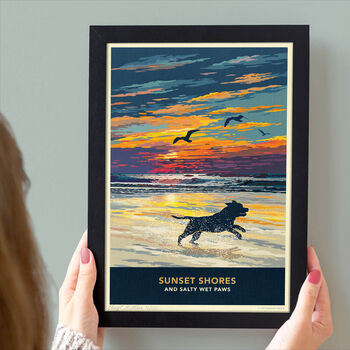 Staffordshire Bull Terrier Limited Edition Beach Sunset Gift Print, 4 of 8