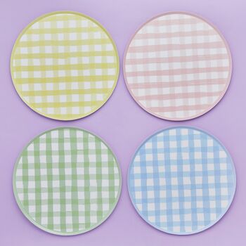 Pastel Gingham Paper Plates, 2 of 11