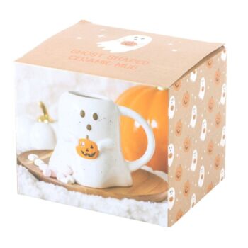 Ghost Shaped Mug With Pumpkin, 4 of 4