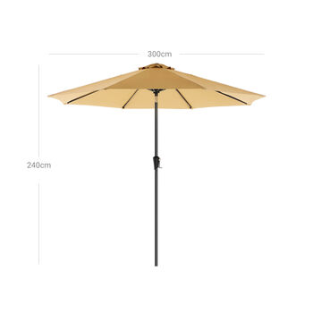 Beige Garden Parasol Umbrella With Air Vent For Patio, 6 of 7
