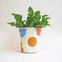 Abstract Hand Painted Plant Pot White, thumbnail 2 of 4