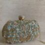 Mint Green Handcrafted Embroidered Oval Clutch Bag, thumbnail 4 of 9