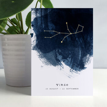Virgo Constellation Zodiac Star Sign Birthday Card, 2 of 5