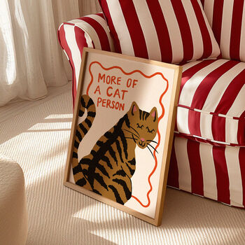 Cat Person Illustrated Cat Print, 4 of 10