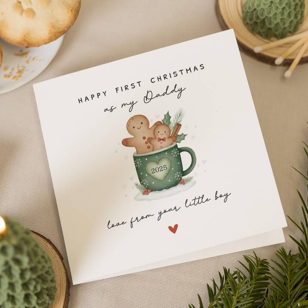 Personalised First Christmas Card For Daddy From Son, 1 of 7