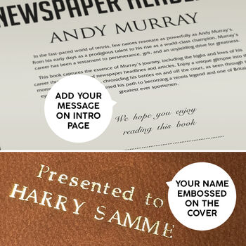 Andy Murray Personalised Tennis Gift Newspaper History Book, 4 of 12