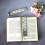 Personalised 11th Anniversary Gift, Steel Bookmark Retro Geometric Design, thumbnail 2 of 11