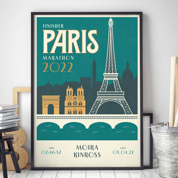 Personalised Paris Marathon Print, Unframed, 2 of 4