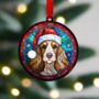 Cocker Spaniel In Santa Hat Suncatcher Decoration, thumbnail 2 of 5