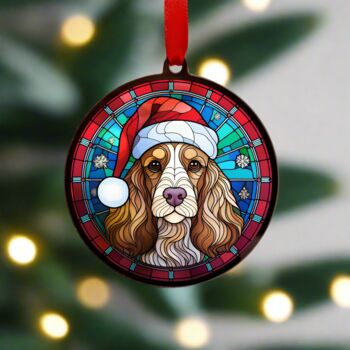 Cocker Spaniel In Santa Hat Suncatcher Decoration, 2 of 5