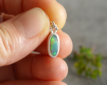 Australian Solid White Opal Pendant, 2 of 4