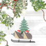 Hedgehogs On Sledge Christmas Tree Decoration, thumbnail 1 of 4