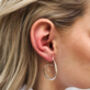 Tapered Gold Plated Sterling Silver Hoop Earrings, thumbnail 3 of 7