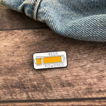 Beer Powered Enamel Pin Gift, 5 of 5