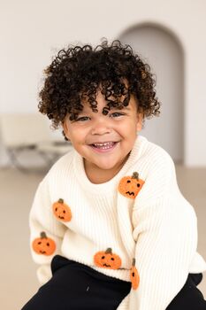Halloween Pumpkin Applique Knit Jumper, 4 of 7