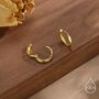 Sterling Silver Irregular Shaped Minimalist Huggie Hoop Earrings, thumbnail 4 of 11