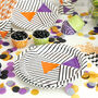 Black Graphic Patterned Paper Party Plates And Cups, thumbnail 1 of 4