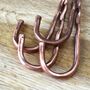 Solid Copper Hooks Hammered Metal Diy Fixing, thumbnail 2 of 10