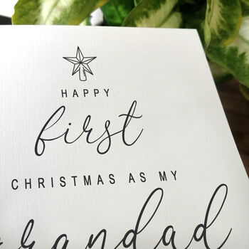 Personalised Handmade First Christmas Card For Grandad, 2 of 4