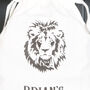 Lion Print Cotton Drawstring Bag With Personalised Text, thumbnail 2 of 2
