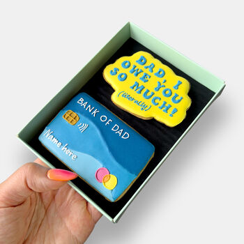 Personalised Bank Of Dad Iced Biscuits Father's Day Letterbox Gift, 3 of 11