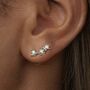 Sterling Silver Sparkling Stars Stud Earrings, thumbnail 4 of 6