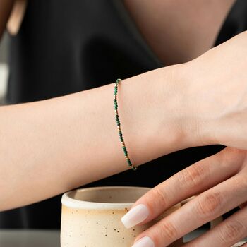 Natural Malachite Beaded Bracelet, 2 of 5