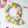 Yellow And Grey Decorative Letter With Daisy Design, thumbnail 1 of 6
