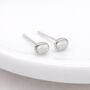 Oval Sterling Silver White Opal Stud Earrings – 6mm X 4mm, thumbnail 6 of 6