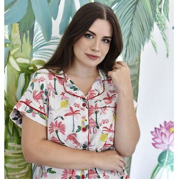 Ladies Sultan's Garden Print Cotton Short Pyjama Set, 2 of 6