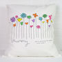 Personalised Flowers Cushion, thumbnail 1 of 3