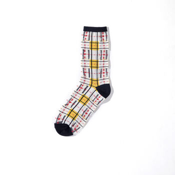 Tartan Sheer Socks Yellow And Black, 2 of 4