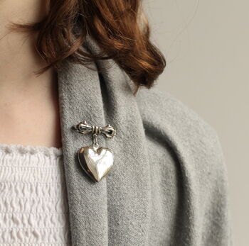 Silver Heart Locket Personalised Brooch Pin, 8 of 12