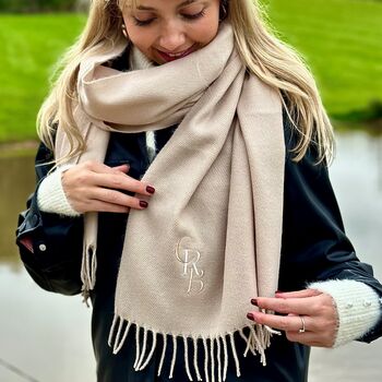 Personalised Staggered Initial Scarf, 4 of 8