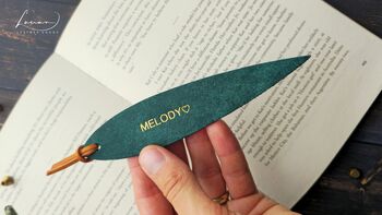 Willow Personalised Leather Bookmark, 9 of 10
