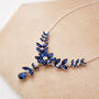 Midnight Blue Floral And Leaf Necklace, thumbnail 3 of 3