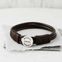 Silver And Leather Coordinate And Date Bracelet, thumbnail 1 of 6