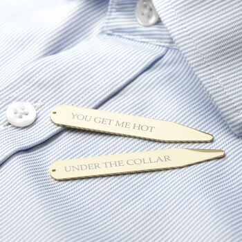 Personalised Gold Plated Collar Stiffeners, 2 of 7