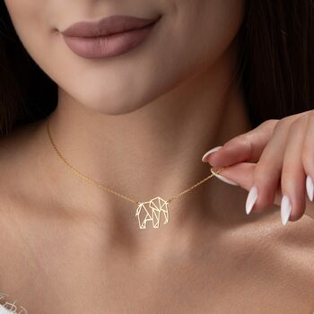 'Lucky Wisdom' Geometric Elephant Necklace, 2 of 9