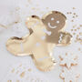 Gold Gingerbread Shaped Christmas Paper Plates, thumbnail 1 of 2