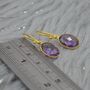 Amethyst Gold Earrings: February Birthstone, thumbnail 11 of 11