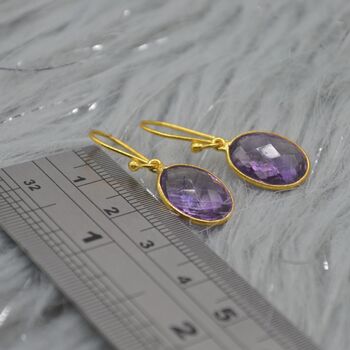 Amethyst Gold Earrings: February Birthstone, 11 of 11