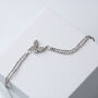 Sterling Silver Crystal Butterfly Bracelet, thumbnail 3 of 6