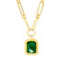 Paperclip Chain Rectangular Green Emerald Crystal, thumbnail 1 of 3